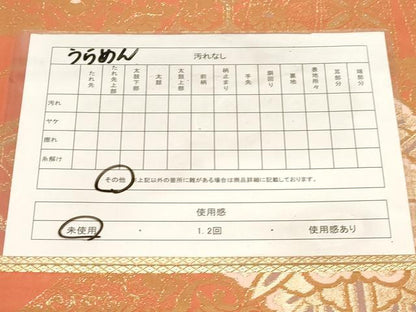 平和屋着物◎両面 全通柄袋帯 束ね熨斗花文 金銀糸 正絹 逸品 未使用 CABF6053dy