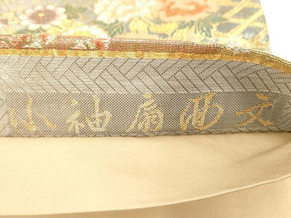 平和屋着物◎六通柄袋帯　小袖扇面文　金銀糸　正絹　逸品　CABF6058dy