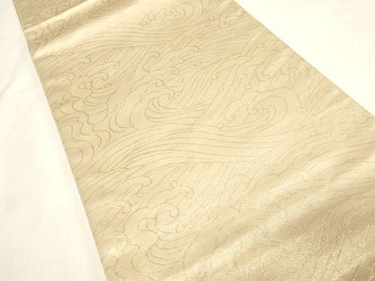 平和屋着物◎六通柄袋帯　立波文　金糸　正絹　逸品　CABF6062dy