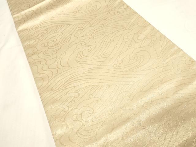 平和屋着物◎六通柄袋帯　立波文　金糸　正絹　逸品　CABF6062dy