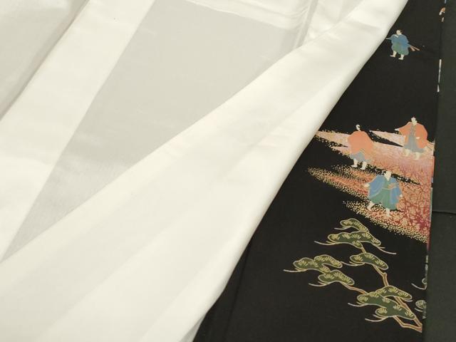平和屋着物■豪華黒留袖　駒刺繍　萬寿染　人物文　暈し染め　金銀彩　正絹　逸品　CABF6131dy