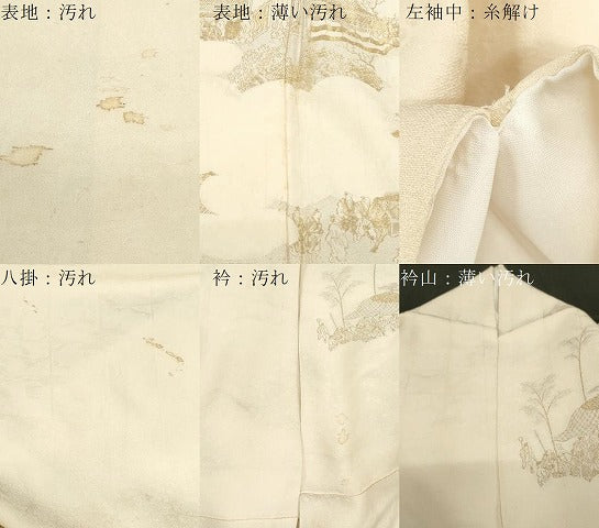 平和屋着物■訪問着　寿光織　人物文　金糸　正絹　逸品　CABF6137dy