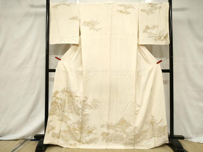 平和屋着物■訪問着　寿光織　人物文　金糸　正絹　逸品　CABF6137dy