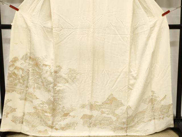 平和屋着物■訪問着　寿光織　人物文　金糸　正絹　逸品　CABF6137dy