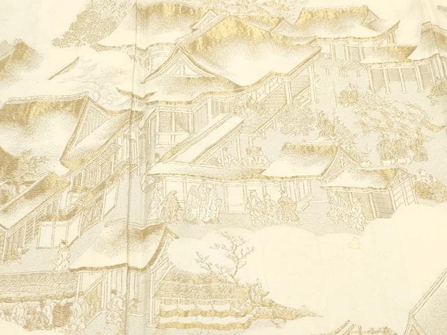 平和屋着物■訪問着　寿光織　人物文　金糸　正絹　逸品　CABF6137dy