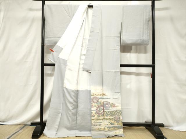 平和屋着物■豪華色留袖 寿光織 吉祥華紋錦図 暈し染め 金糸 ロング丈 正絹 逸品 CABF6140dy