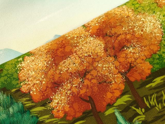 平和屋着物■豪華黒留袖 遠山樹林文 暈し染め 正絹 逸品 CABF6141dy