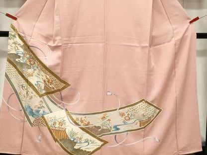 平和屋着物■豪華色留袖　風景文　金彩　正絹　逸品　CABF6143dy