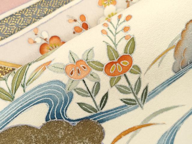 平和屋着物■豪華色留袖　風景文　金彩　正絹　逸品　CABF6143dy