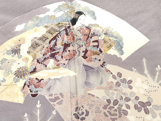 平和屋着物■訪問着　地紙人物花文　金彩　正絹　逸品　CABF6144dy