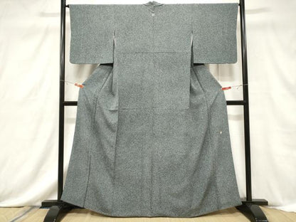 平和屋着物■上質な小紋　作家物　霞文　鬼しぼ縮緬　正絹　逸品　CABF6150dy