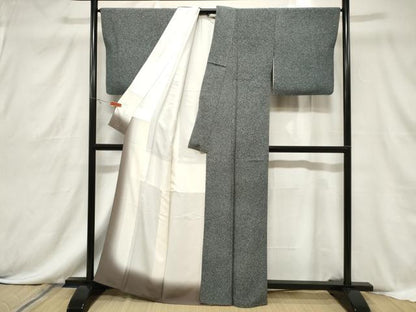 平和屋着物■上質な小紋　作家物　霞文　鬼しぼ縮緬　正絹　逸品　CABF6150dy