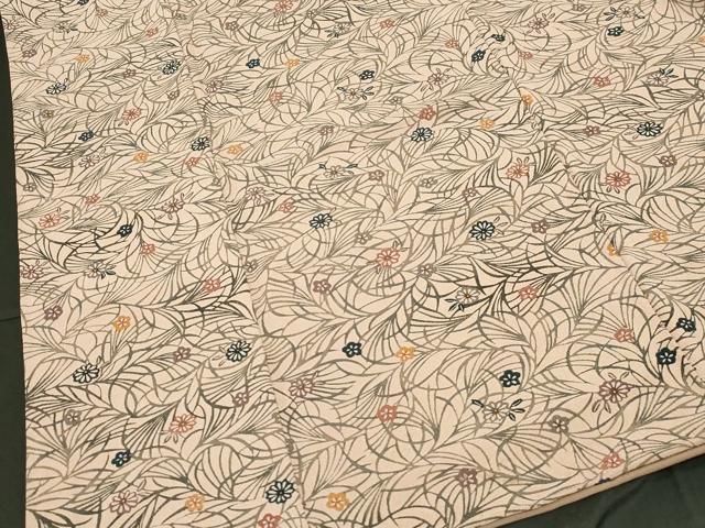 平和屋着物■上質な小紋　型染め　草花文　鬼しぼ縮緬　正絹　逸品　CABF6152dy