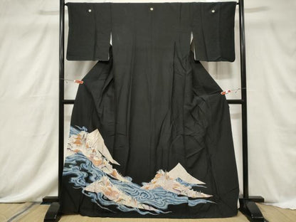 平和屋着物■豪華黒留袖 風景文 正絹 逸品 CABF6154dy