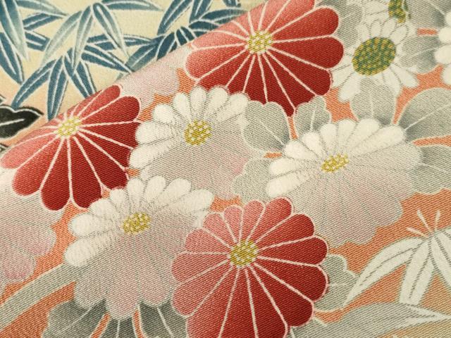 平和屋着物■豪華黒留袖　飛鶴草花文　暈し染め　正絹　逸品　CABF6157dy
