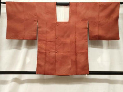 平和屋着物＃道行コート　地紋起こし　菱花文　暈し染め　正絹　逸品　CABF6162dy