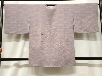 平和屋着物＃道行コート　絞り　刺繍　草花文　正絹　逸品　CABF6164dy
