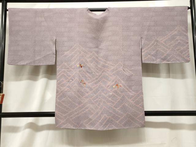 平和屋着物＃道行コート　絞り　刺繍　草花文　正絹　逸品　CABF6164dy