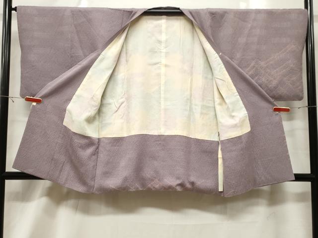 平和屋着物＃道行コート　絞り　刺繍　草花文　正絹　逸品　CABF6164dy