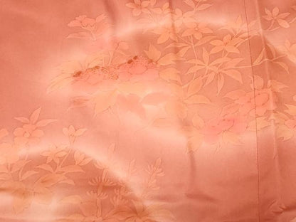 平和屋着物＃道行コート　刺繍　遠山草花文　暈し染め　正絹　逸品　CABF6167dy