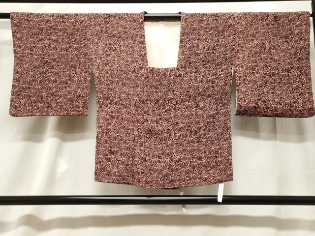 平和屋着物＃道行コート　型染め　笹竹文　鬼しぼ縮緬　正絹　逸品　CABF6168dy