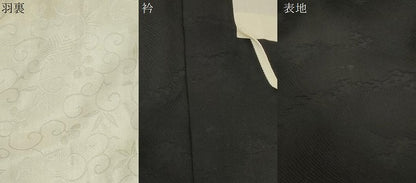 平和屋着物＃羽織　霞地紋　黒地　正絹　逸品　CABF6202dy