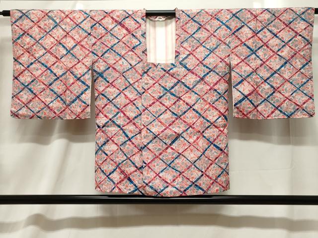 平和屋着物＃道行コート　菱文　正絹　逸品　未使用　CABF6206dy