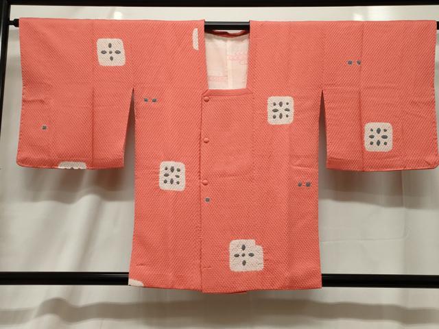 平和屋着物＃道行コート　絞り　幾何学文　正絹　逸品　CABF6207dy