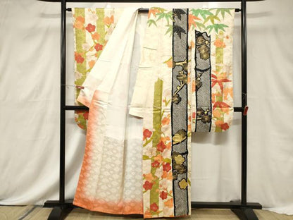平和屋着物■豪華振袖 駒刺繍 絞り 枝梅文 金彩 正絹 逸品 CABF6212dy