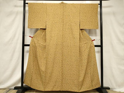 平和屋着物■上質な小紋 南天文 鬼しぼ縮緬 正絹 逸品 CABF6217dy