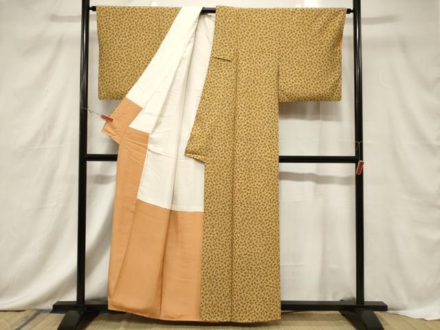 平和屋着物■上質な小紋 南天文 鬼しぼ縮緬 正絹 逸品 CABF6217dy