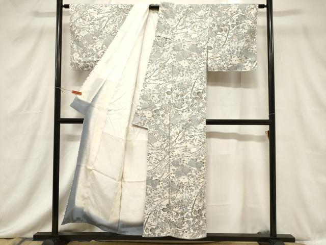 平和屋着物□上質な小紋 草花文 正絹 逸品 CABF6219dy