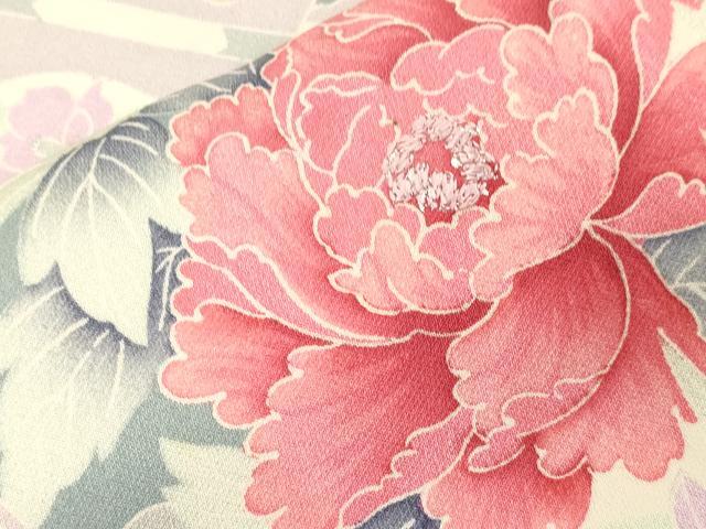 平和屋着物■豪華振袖 駒刺繍 雪輪御所車花文 銀彩 正絹 逸品 CABF6221dy