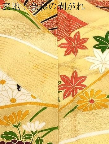 平和屋着物■小振袖 片輪車花文 金彩 正絹 逸品 CABF6226dy