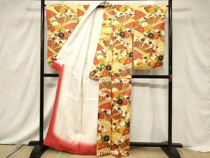 平和屋着物■小振袖 片輪車花文 金彩 正絹 逸品 CABF6226dy