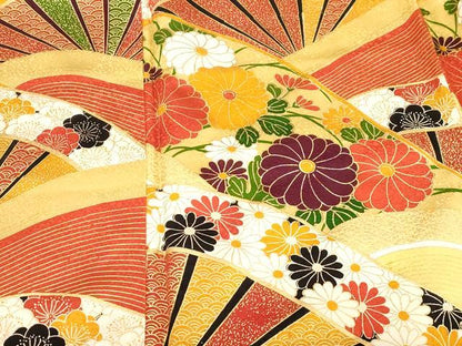 平和屋着物■小振袖 片輪車花文 金彩 正絹 逸品 CABF6226dy