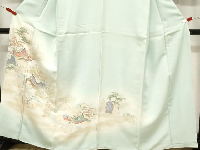 平和屋着物■色留訪問着 寿光織 人物文 金銀糸 正絹 逸品 CABF6228dy