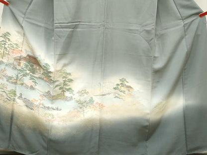 平和屋着物■豪華色留袖 寿光織 風景文 金糸 正絹 逸品 CABF6229dy