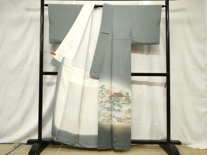 平和屋着物■豪華色留袖 寿光織 風景文 金糸 正絹 逸品 CABF6229dy