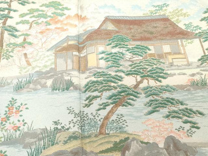 平和屋着物■豪華色留袖 寿光織 風景文 金糸 正絹 逸品 CABF6229dy