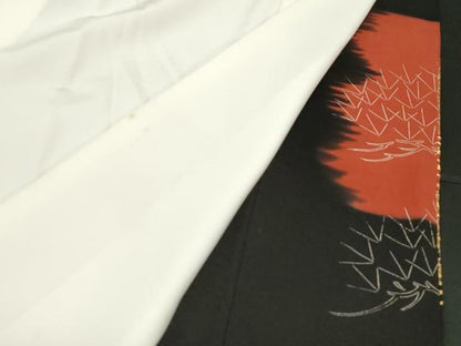 平和屋着物■豪華黒留袖　作家物　駒刺繍　枝松文　金彩　正絹　逸品　CABF6230dy