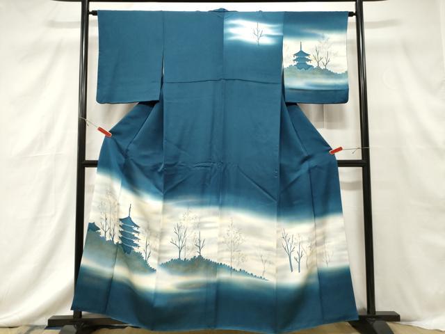 平和屋着物■訪問着　風景文　暈し染め　金彩　正絹　逸品　CABF6232dy