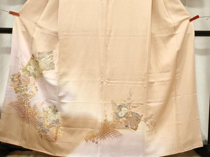 平和屋着物■訪問着　破れ色紙重ね飛鶴花文　暈し染め　金銀彩　そごう扱い　正絹　逸品　CABF6233dy
