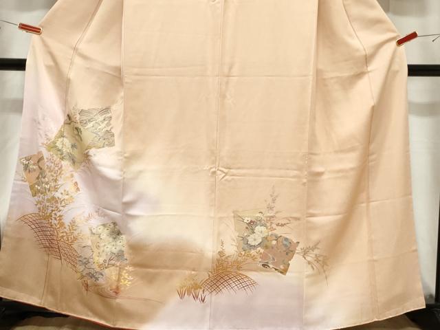 平和屋着物■訪問着　破れ色紙重ね飛鶴花文　暈し染め　金銀彩　そごう扱い　正絹　逸品　CABF6233dy