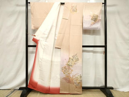 平和屋着物■訪問着　破れ色紙重ね飛鶴花文　暈し染め　金銀彩　そごう扱い　正絹　逸品　CABF6233dy