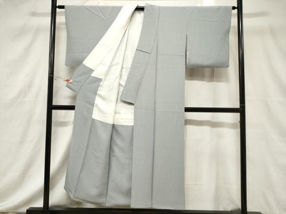 平和屋着物■上質な色無地 青磁鼠色 正絹 逸品 CABF6235dy