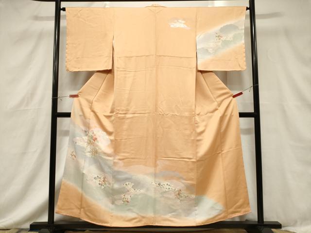 平和屋着物■訪問着 刺繍 草花文 銀彩 正絹 逸品 CABF6245dy