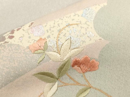 平和屋着物■訪問着 刺繍 草花文 銀彩 正絹 逸品 CABF6245dy