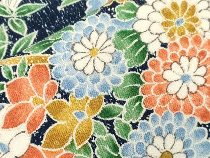 平和屋着物■上質な小紋 陶器花文 鬼しぼ縮緬 樫山謹製 正絹 逸品 未使用 CABF6246dy