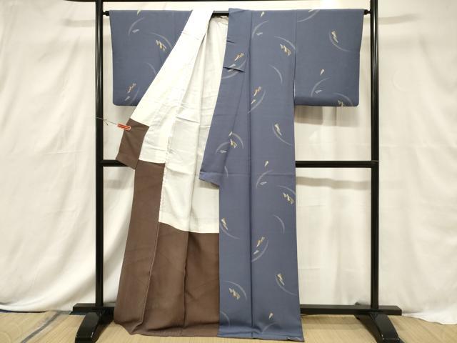平和屋着物■上質な小紋 桧扇花文 金彩 正絹 逸品 CABF6247dy